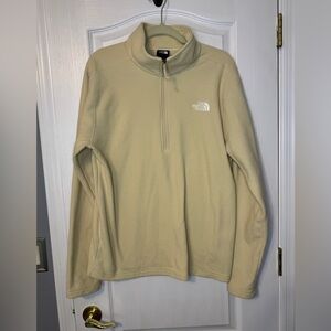 Men's The North Face 100 Glacier 1/4 Zip sweatshirt -Cream Large-